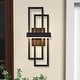 preview thumbnail 1 of 33, Modern Geometric Matte Black LED Flush Mount Wall Sconce Set of 2 or 1 25.6inch/20inch