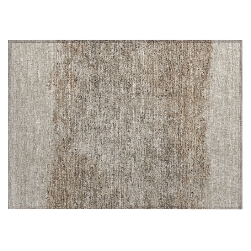 Machine Washable Indoor/Outdoor Border Ombre Chantille Rug