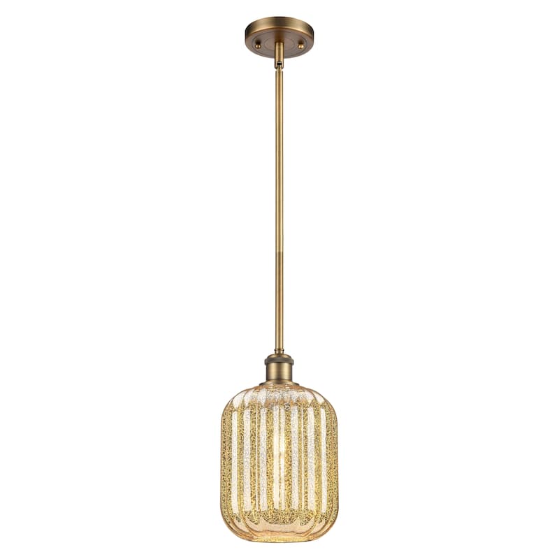 Innovations Lighting Endless Possibilities Ballston - Preston - 1 Light 7" Jar Shade Stem Hung Mini Pendant - Mercury/Brushed Brass