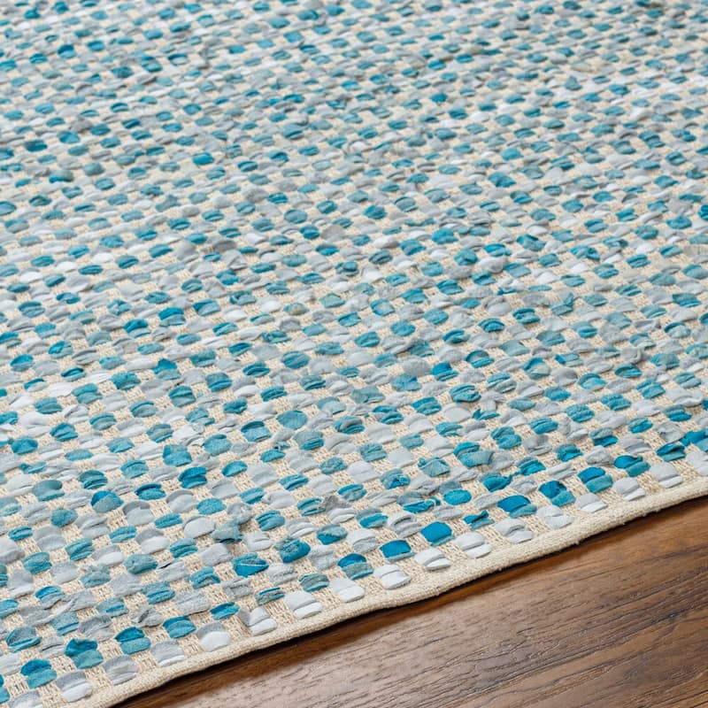 Hand-Woven Canoas Cotton/Leather Area Rug (2' x 3')