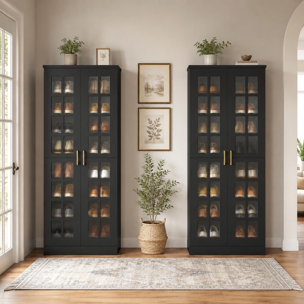 70.9 Inch Tall Shoe Cabinet with Doors and Adjustable Shelves
