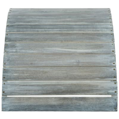 SAFAVIEH Outdoor Living Mopani Ash Grey Acacia Wood Adirondack Ottoman - 19.7" W x 20.9" D x 13" H