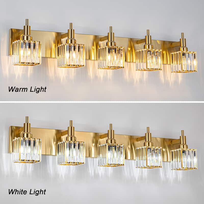 2/3/4-Light Modern Bathroom Crystal Vanity Light Wall Sconces