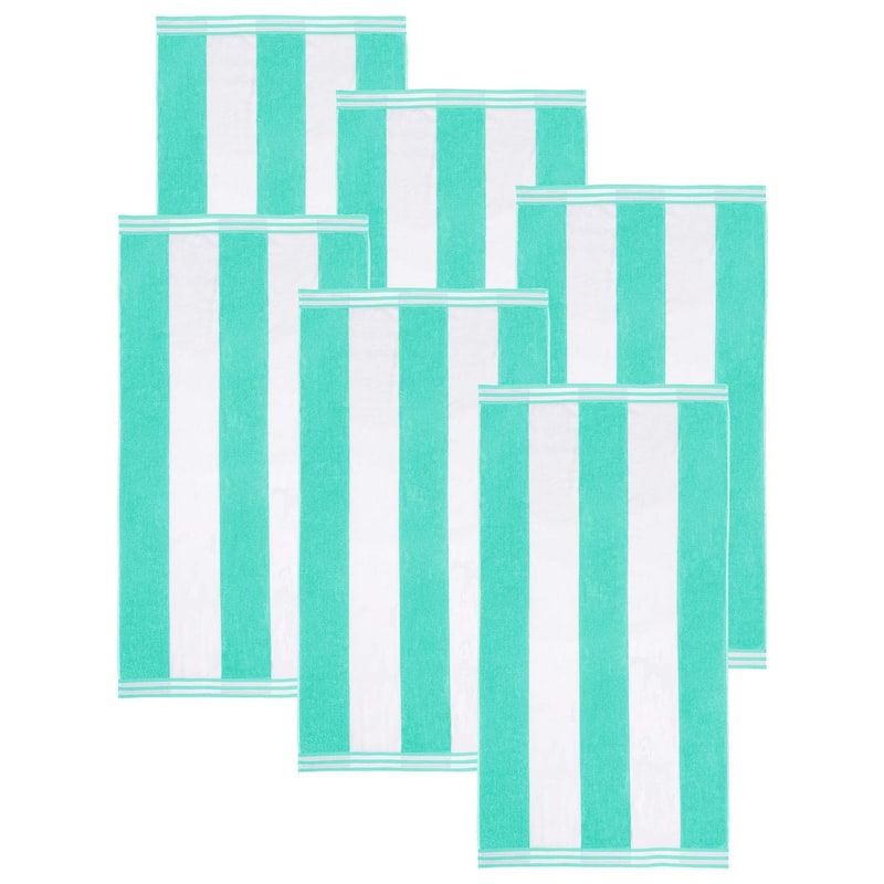 Cabana Stripe Oversized Cotton Beach 6 Piece Towel Set by Superior