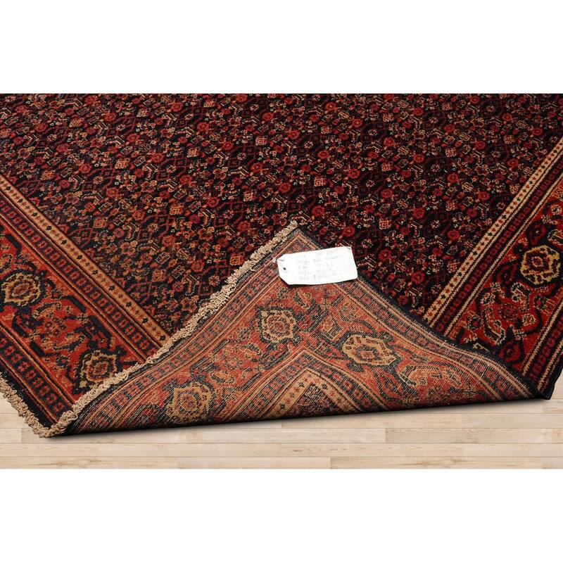 Hand Knotted Antique Black Persian Wool Traditional Oriental Area Rug - 10' x 13' 2''