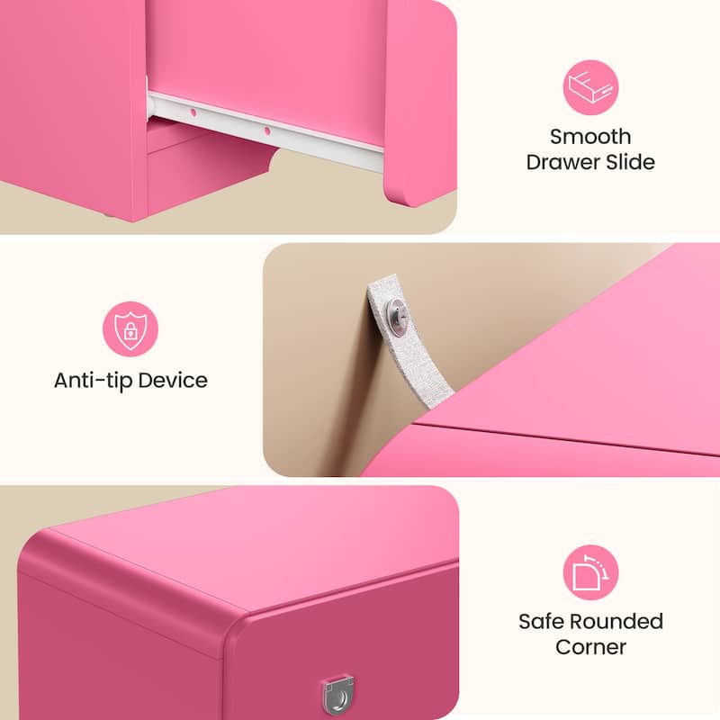 Painted 3-Drawer Nightstand for Bedroom