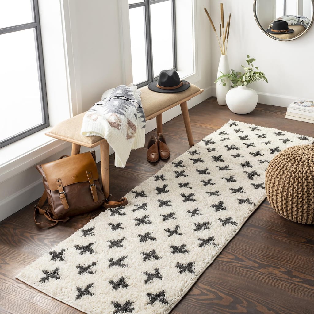 Livabliss Beni Shag Moroccan Dots Area Rug