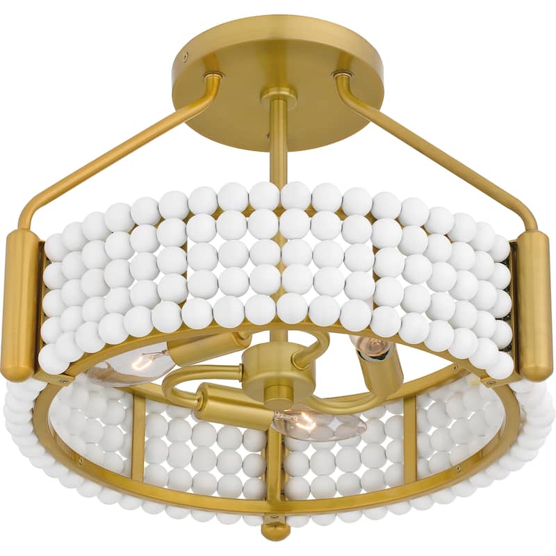 Molly 3-Light Brushed Gold Semi-Flush Mount