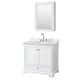 Option White / White Carrara Marble Top / Polished Chrome