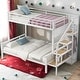 preview thumbnail 2 of 22, Metal Twin over Full Bunk Bed with Storage Staircase and Open Wardrobe,Kids and Baby