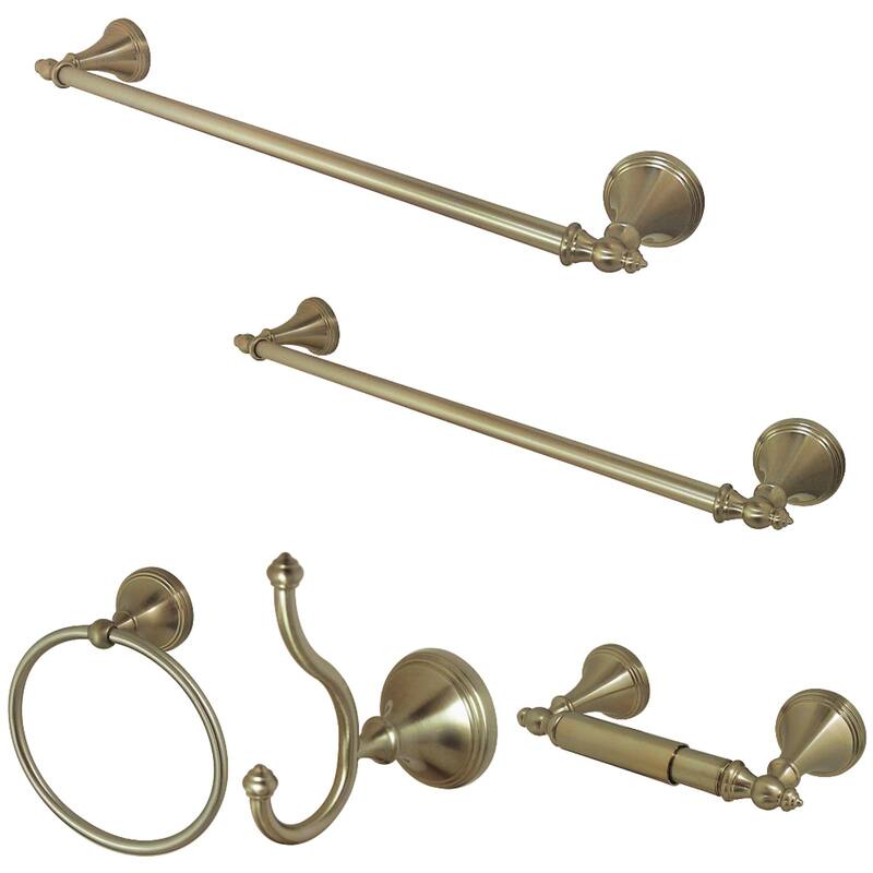 Kingston Brass Naples 5-Piece Bathroom Accessory Set in Brushed Nickel