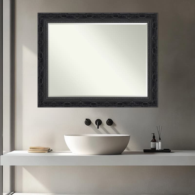 Filigree Half-Inch-Bevel Framed Bathroom Vanity Wall Mirror