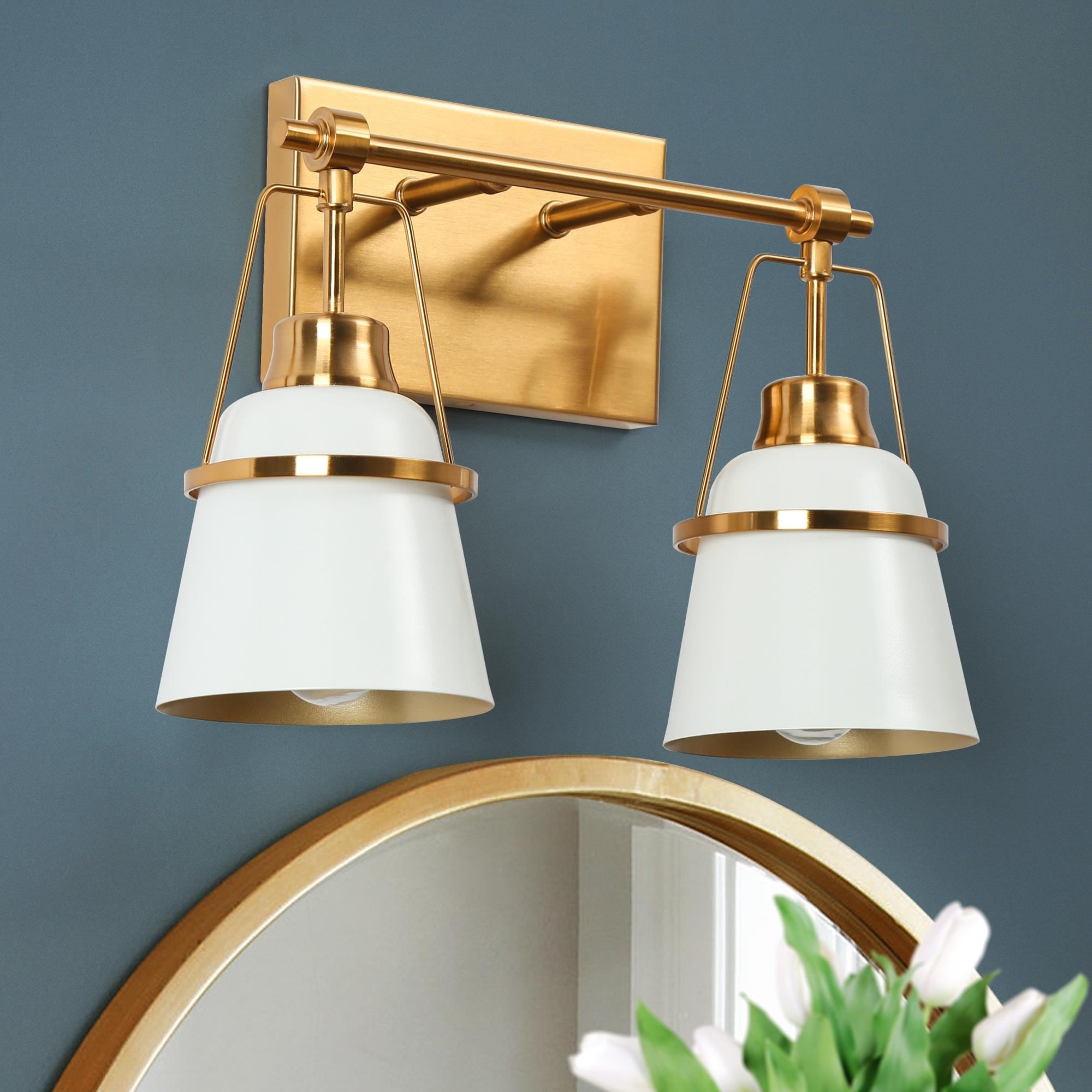 Golden Lighting Hollis 1-Light Nickel Modern/Contemporary Vanity Light Golden Lighting Hollis 1-Light Nickel Modern/Contemporary Vanity Light