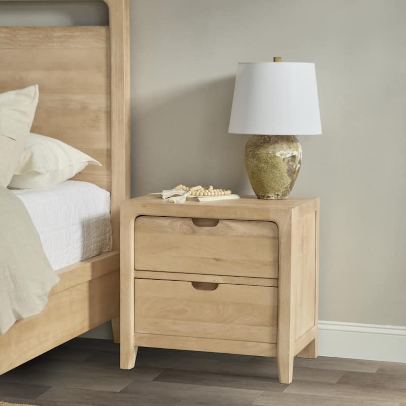 Classic Home Laguna 2-Drawer Mango Wood Nightstand - Natural - 2-drawer
