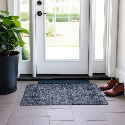 Machine Washable Indoor/ Outdoor Chantille Traditional Vintage Floral Rug