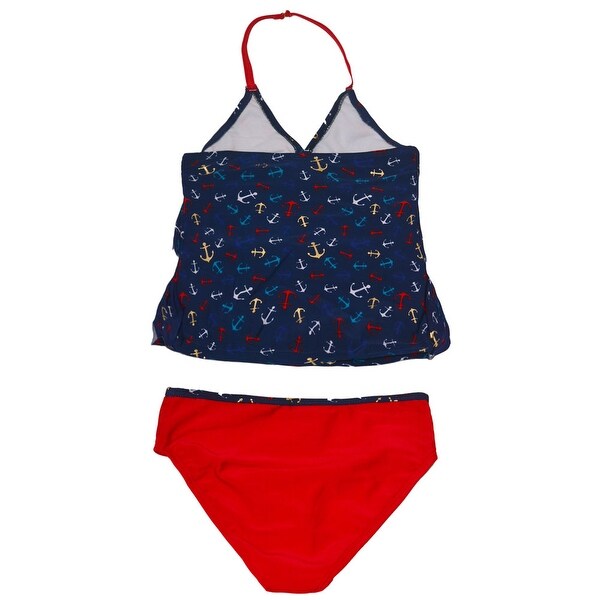 red white and blue tankini swimsuit