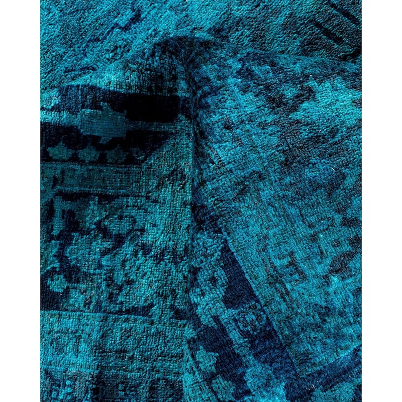 Fine Vibrance, One-of-a-Kind Hand-Knotted Area Rug - Blue, 6' 1" x 6' 2" - 6' 1" x 6' 2"