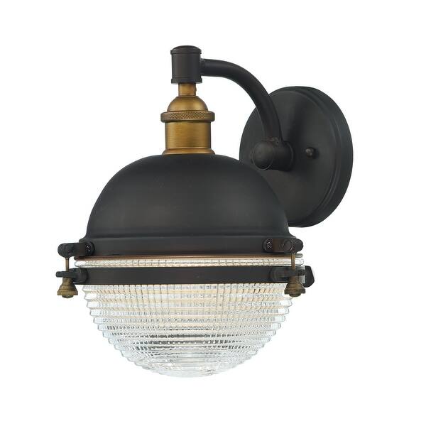 slide 2 of 5, Portside 10" Wide Aluminum Outdoor Wall Light oil rubbed bronze / antique brass