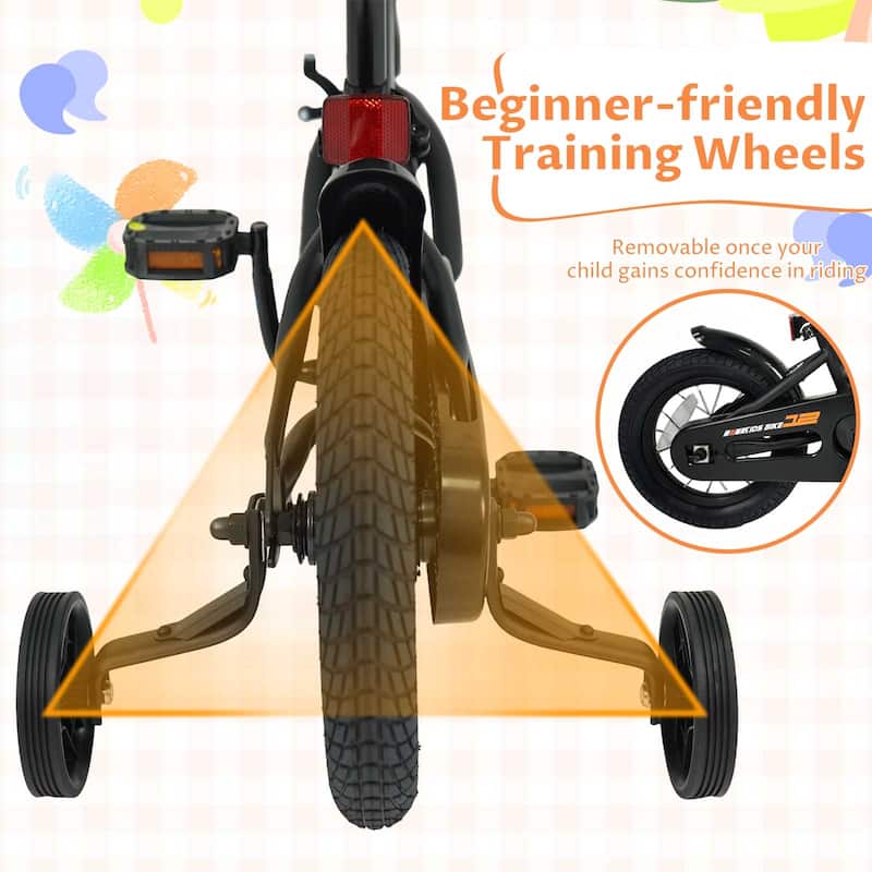 Costway 14" Kids Bike with Removable Training Wheels Adjustable Seat & - See Details