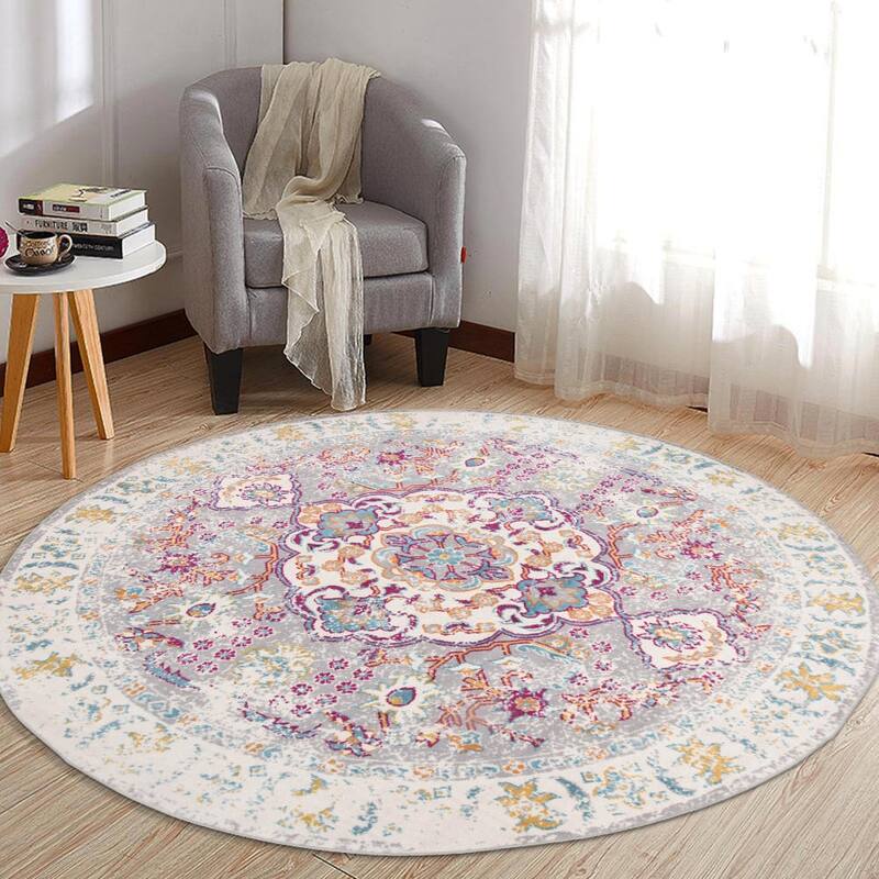 The Curated Nomad Sunset Bohemian Vintage Medallion Rug
