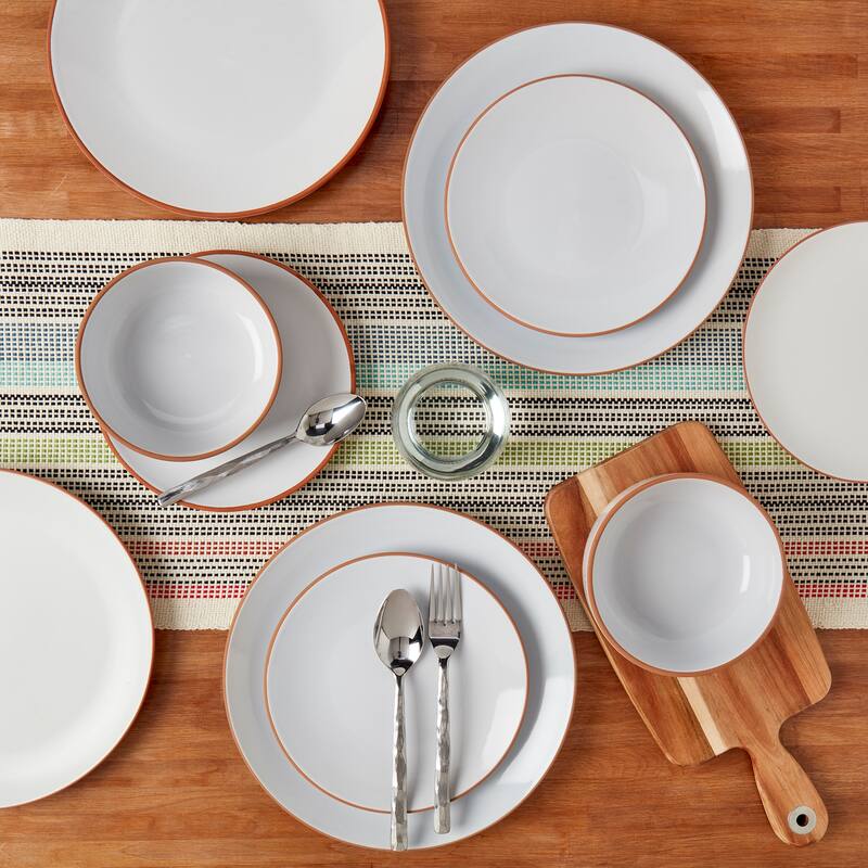 INFUSE 12-Piece Dinnerware Set, White (Service for 4)