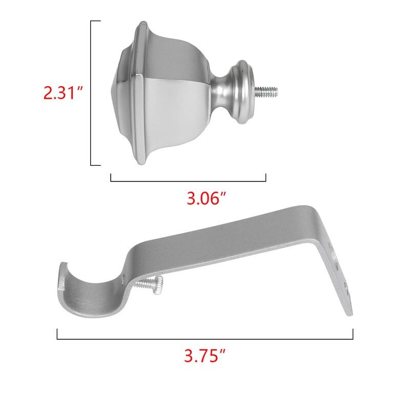 UTOPIA ALLEY Wall Mounted 3/4 Inch Curtain Rod, Single Decorative Drapery Rod, Adjustable Curtain rods for Windows