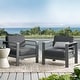 preview thumbnail 1 of 43, Cape Coral Outdoor Club Chairs with Optional Sunbrella Cushions (Set of 2) by Christopher Knight Home Dark Gray+Polyster