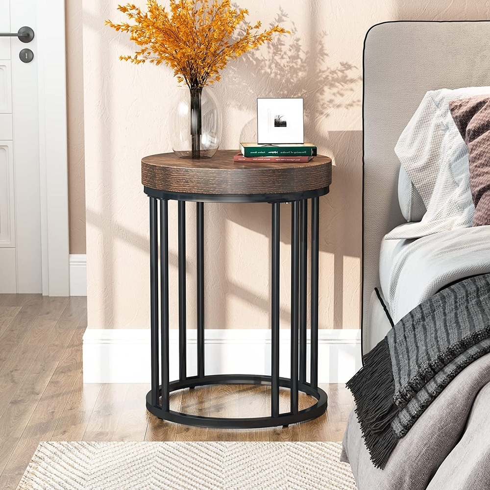 Sofa End Table Side/Coffee/Snack/Storage Table with Storage Shelf for Living Room Bedroom Office White Coffee Side Table 