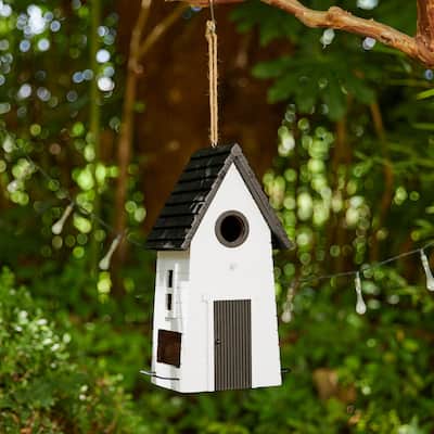 Glitzhome 14.25"H Functional and Decorative Solid Wood Garden Birdhouse - 8.50''L X 5.75''W X 14.25''H