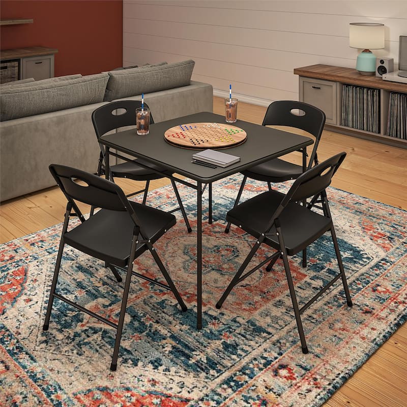 COSCO Solid Resin Plastic Indoor/Outdoor Plastic Folding Chair, 4-Pack