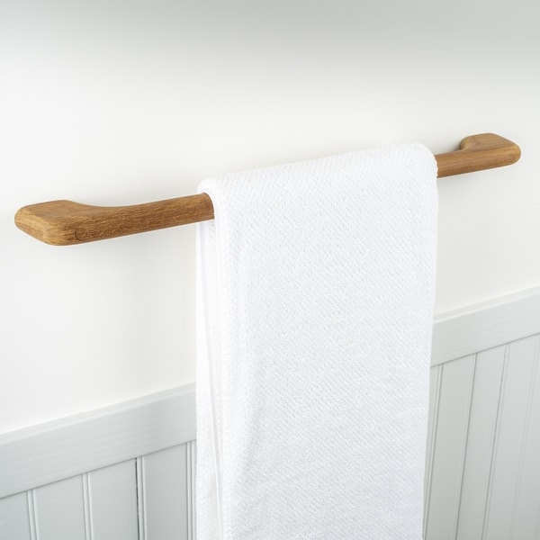 slide 2 of 8, Teak Towel Bar 23" Long
