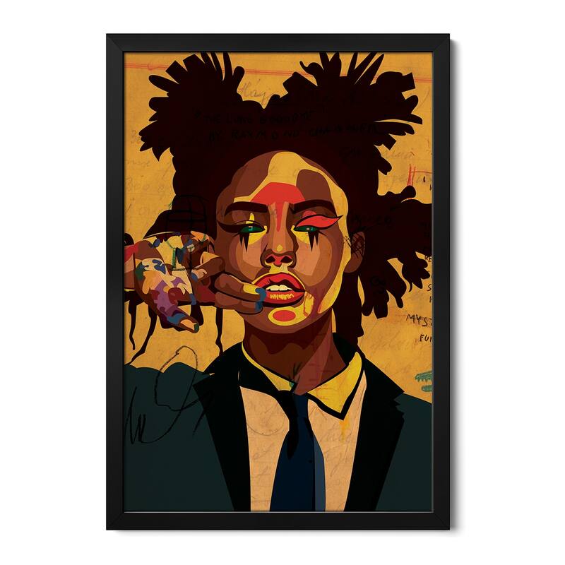 Painter Girl Premium Framed Poster by Dai Chris Art - Black - 16x24x1