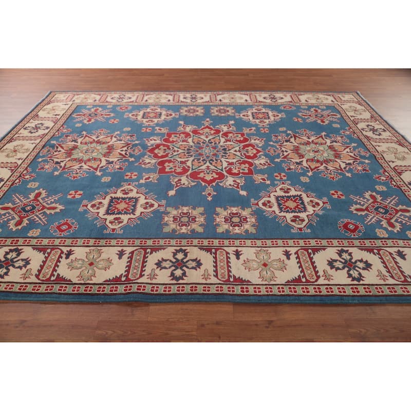 Blue Kazak Oriental Area Rug Handmade Bedroom Wool Carpet - 8'5" x 10'7"