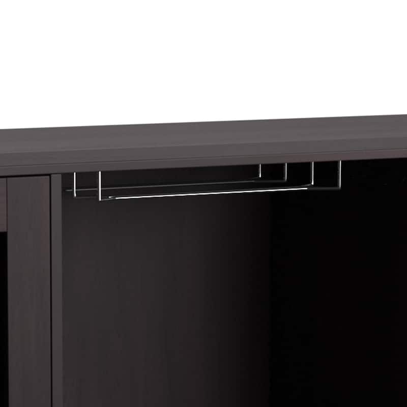 Furniture of America Rustic Espresso 6-shelf Dining Buffet with Wine Rack
