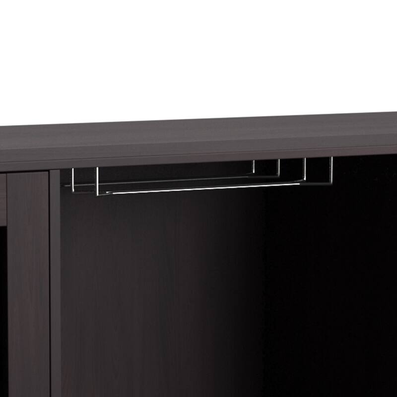 Furniture of America Rustic Espresso 6-shelf Dining Buffet with Wine Rack