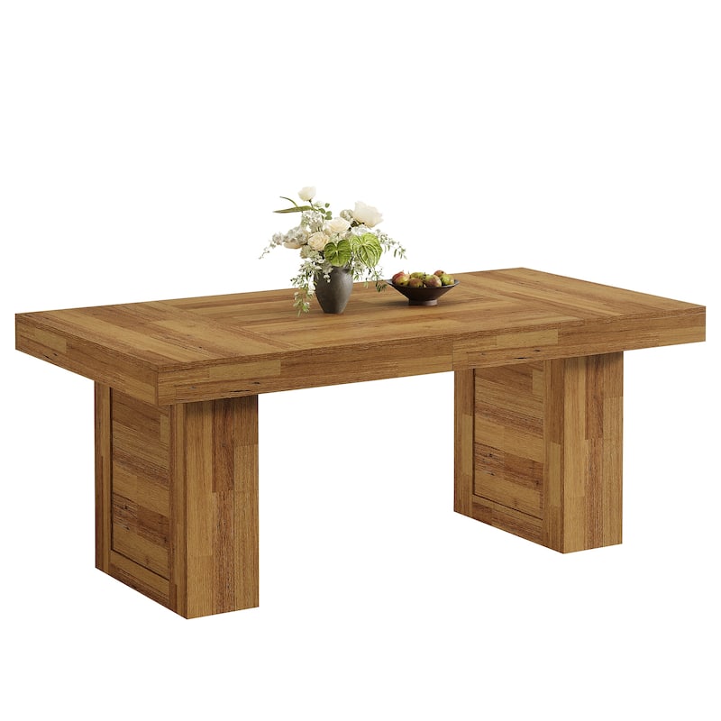 63'' Large Kitchen Table, Rectangle Dining Table for Dining Room, Family Meals, Banquets & Dinner Parties