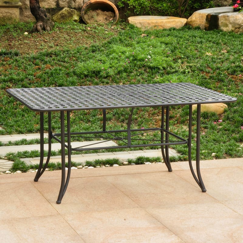 Mandalay 63-inch by 39-inch Iron Rectangular Dining Table - Antique Black