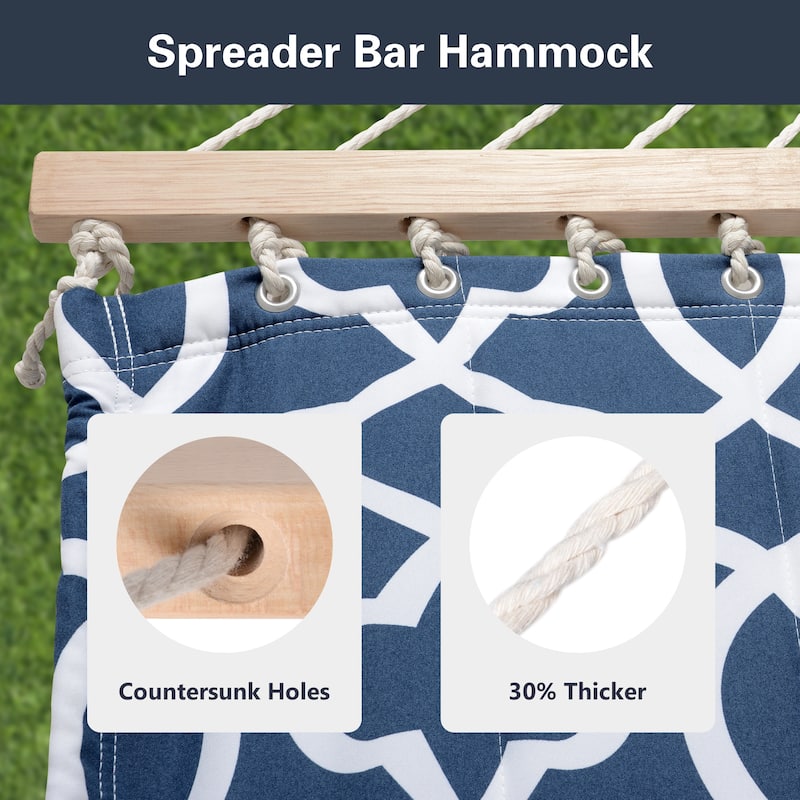 Outdoor Portable Double Hammock with Stand&Pillow Max 475 lbs Capacity
