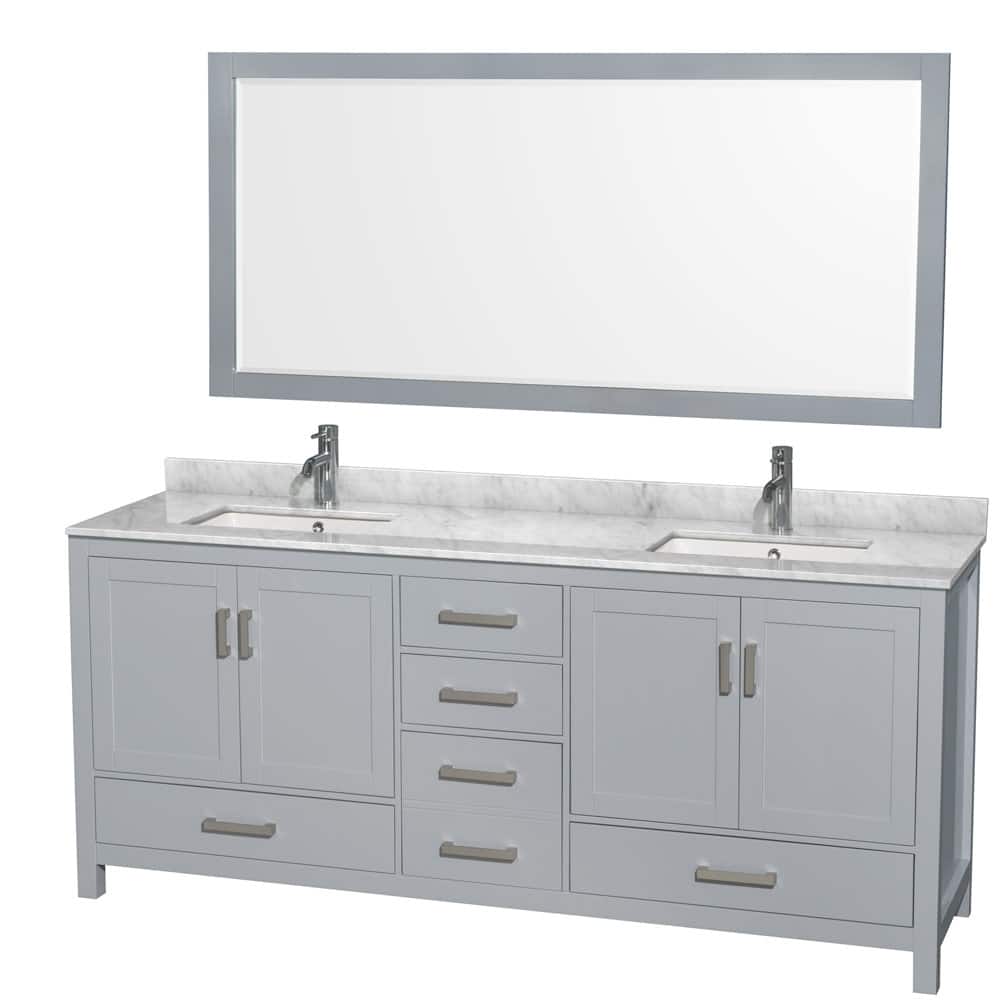 Wyndham Collection WCS141480DUNSM70 Sheffield 80" Free Standing Double