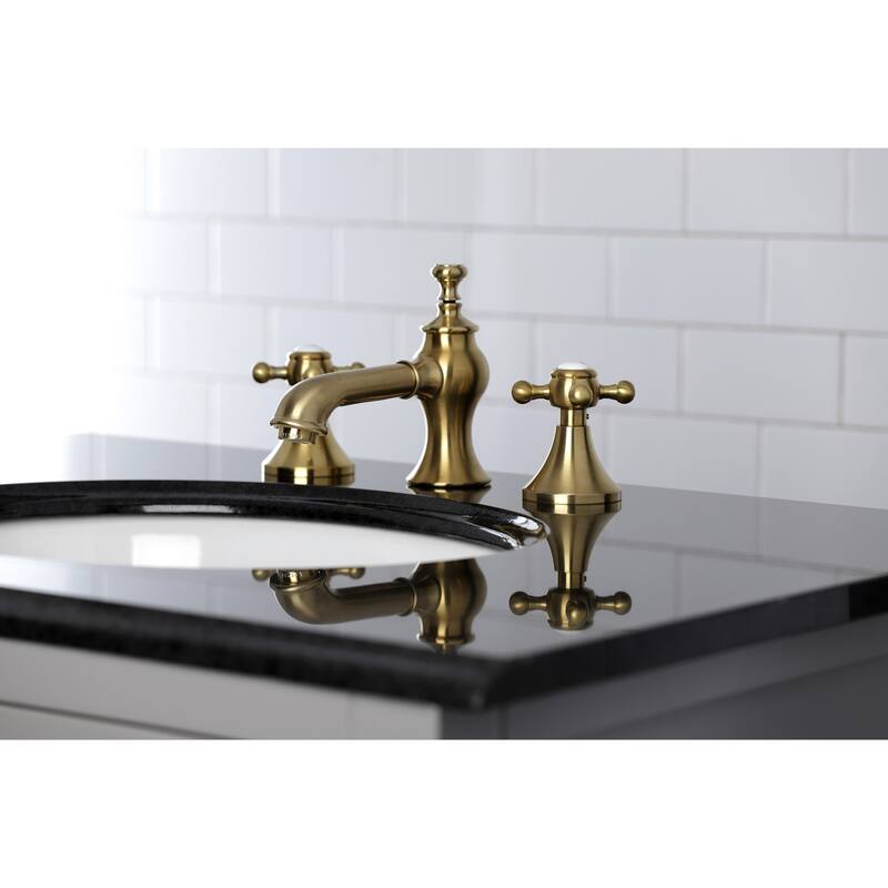 Kingston Brass English Country 8 in. Widespread Bathroom Faucet - Brushed Brass