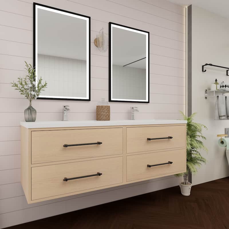 Victoria 60'' Floating Vanity with Double Reinforced Acrylic Sink - 59.5