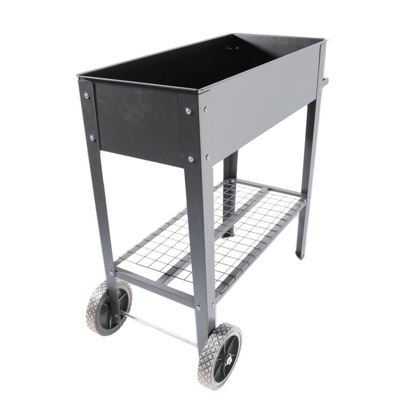 Metal Raised Garden Bed on Wheels for Outdoor Use