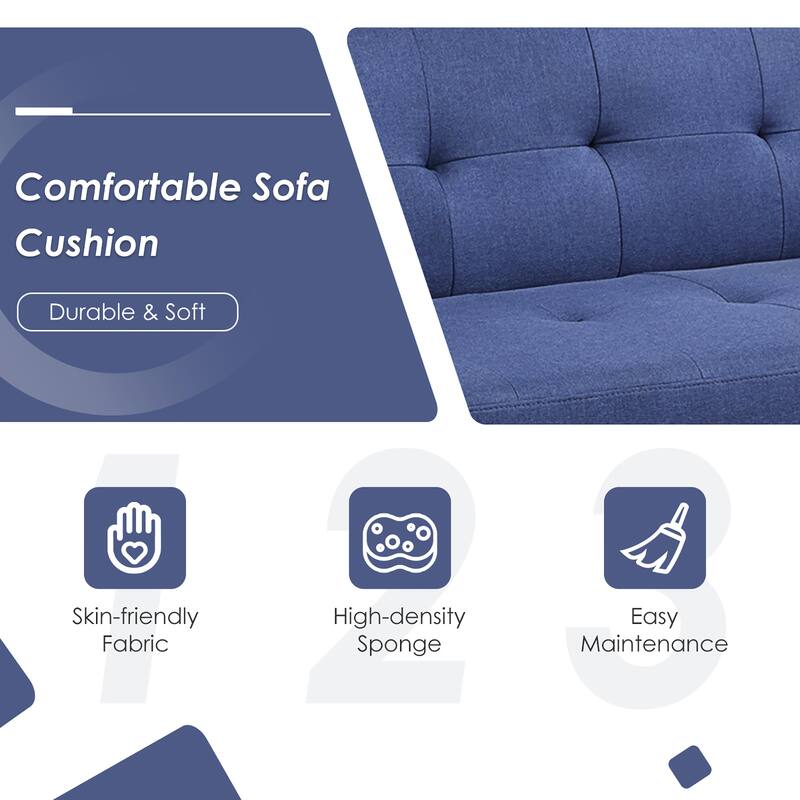 Costway Convertible Futon Sofa Bed Folding Recliner w/USB Ports&Power