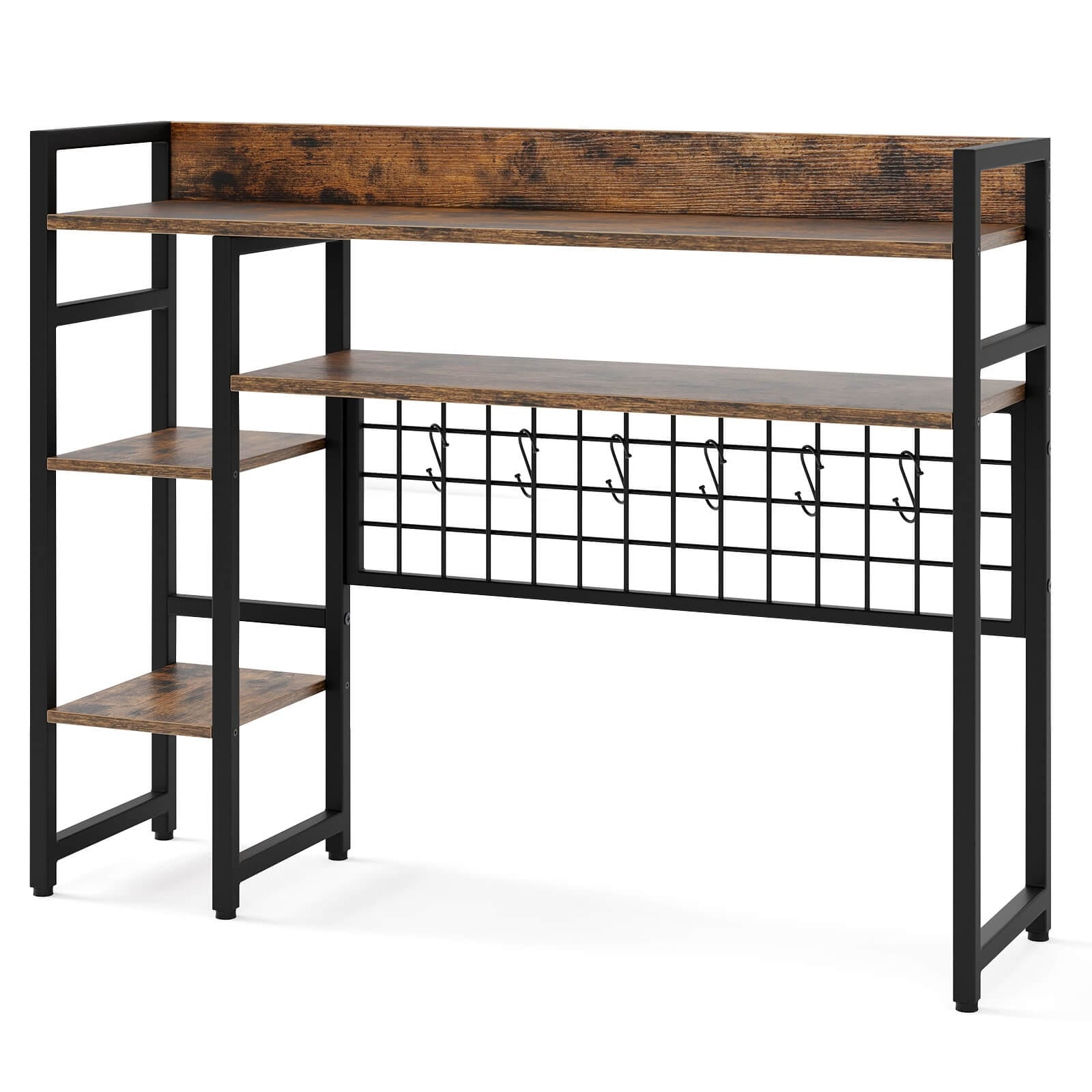 Costway Desk Shelf 4-Tier Desktop Display Rack with Metal Grid Panel & - See Details
