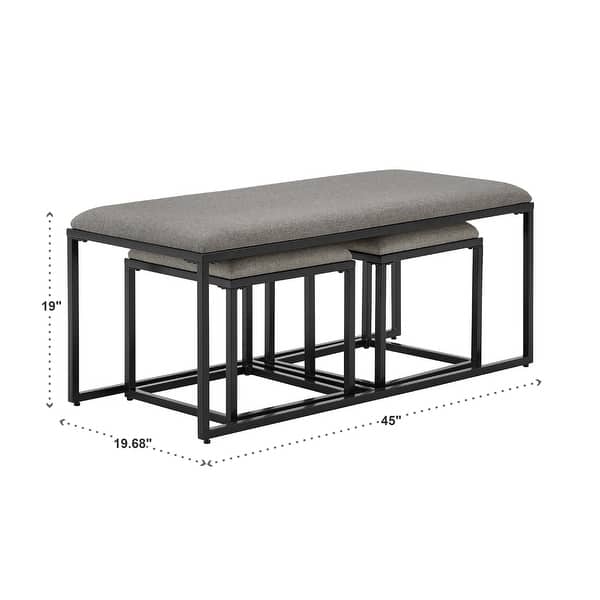 Gabin Coffee Table with Nesting Stools by iNSPIRE Q Modern Bed Bath