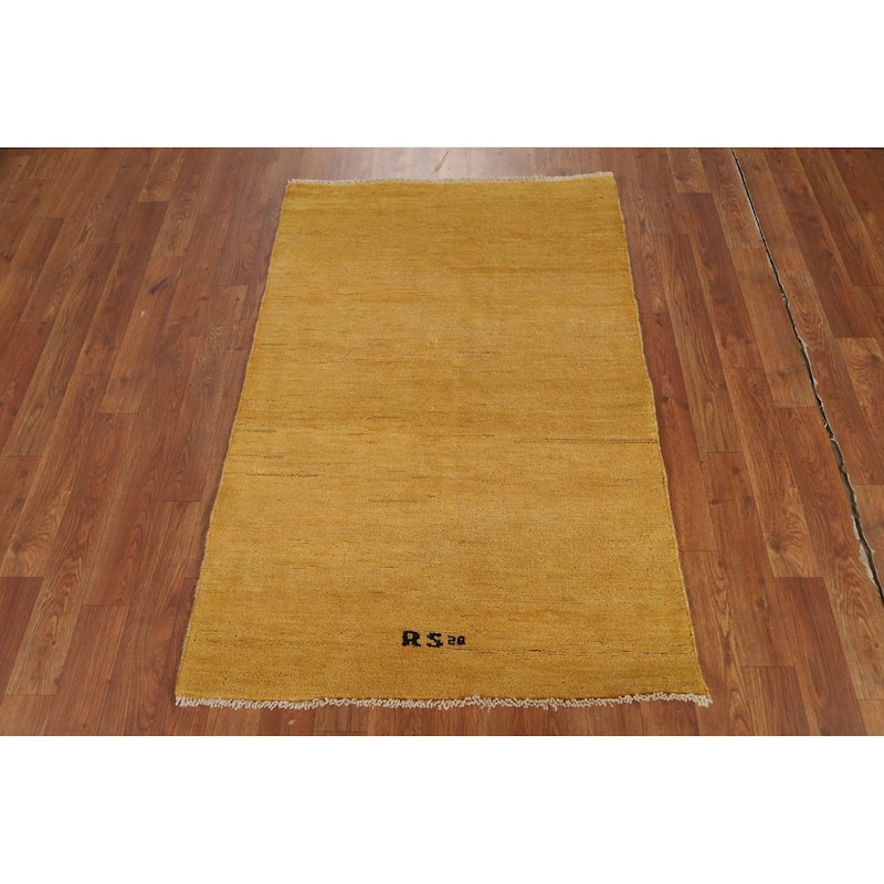 Gabbeh Modern Foyer Rug Hand-Knotted Contemporary Wool Carpet - 2'8"x 4'1"