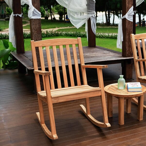 Shop Valencia Teak Outdoor Rocking Chair Overstock 31288064