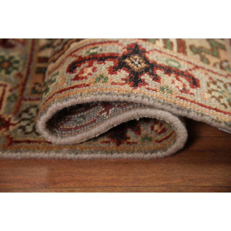 Hand Knotted Oriental 100% Wool Carpet Traditional Medallion Greys & Charcoal Heriz (serapi) Area Rug - 3' 0'' X 2' 0''