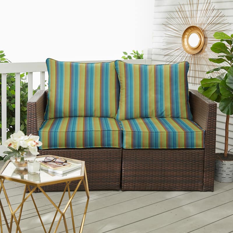 Sorra Home Sunbrella Outdoor Loveseat Pillow and Cushion Set
