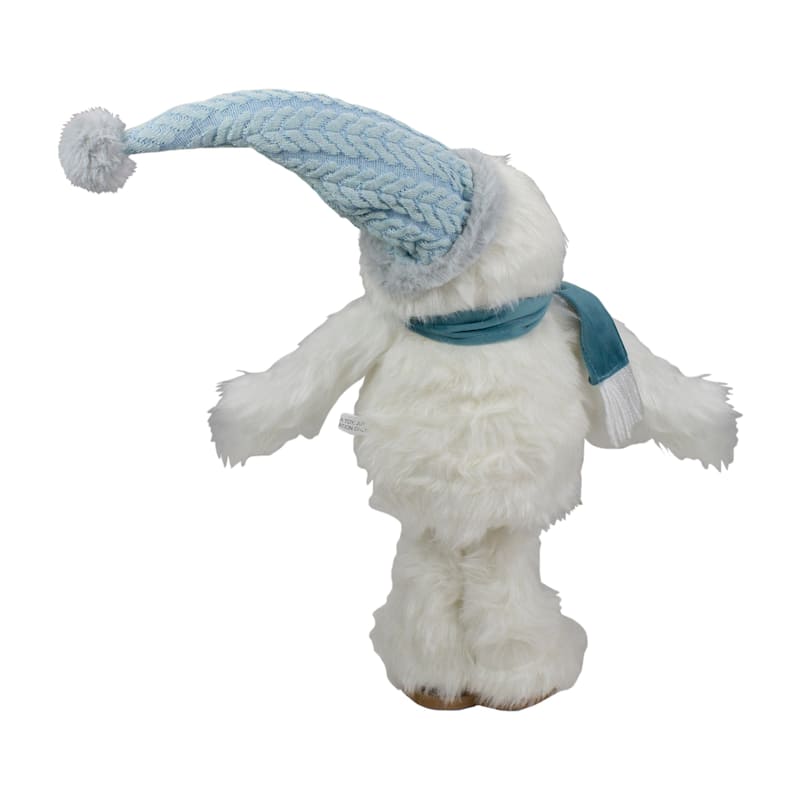 23-Inch Plush White and Blue Standing Tabletop Yeti Christmas Figure - 23"